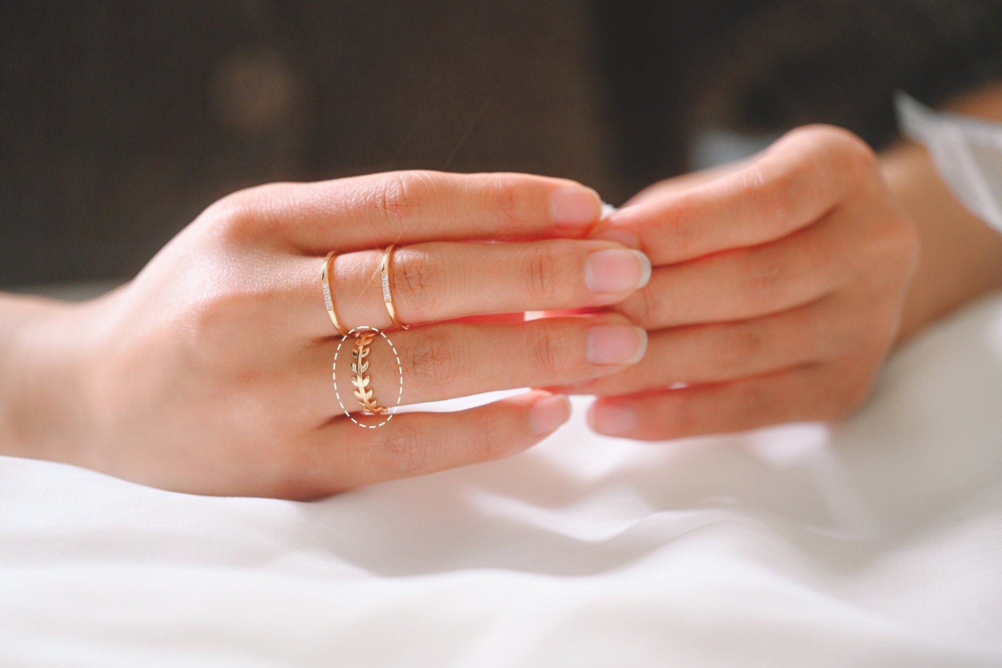 4pcs Gold/ Silver Leaf Finger Ring, Everyday Ring, Modern Style Ring, Fashion Rings, Dainty Rings (#JZ-018-B)